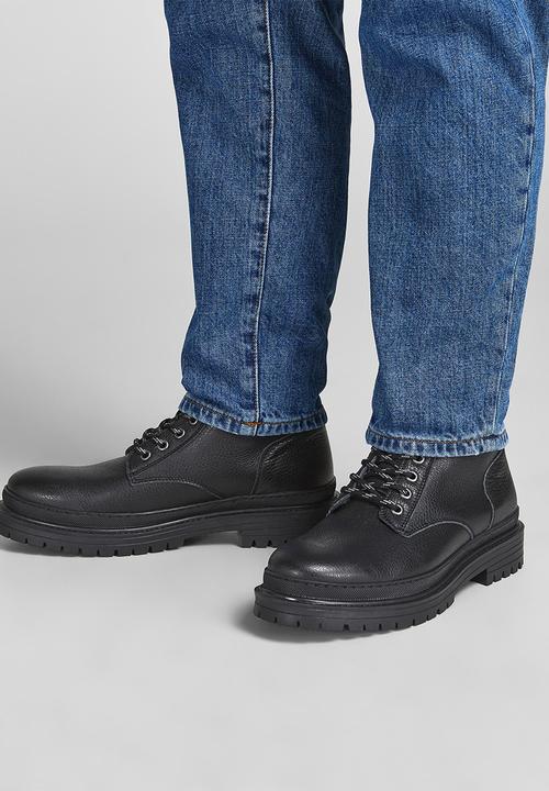 Jack & Jones - Defence leather boot - black