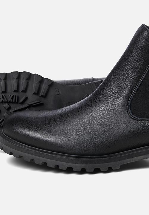 Jack & Jones - Mannus leather chelsea boot - black