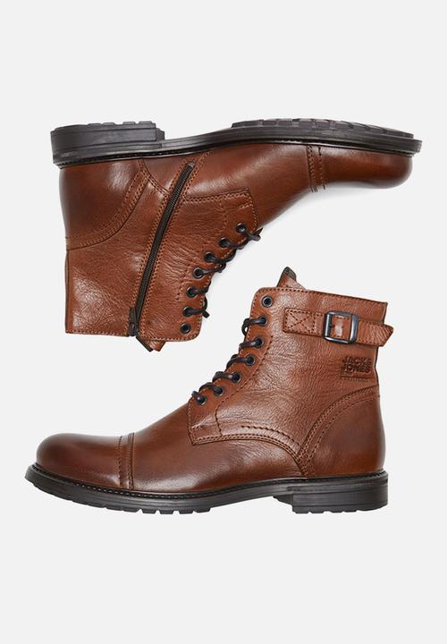 Jack & Jones - Shelby leather boot - cognac