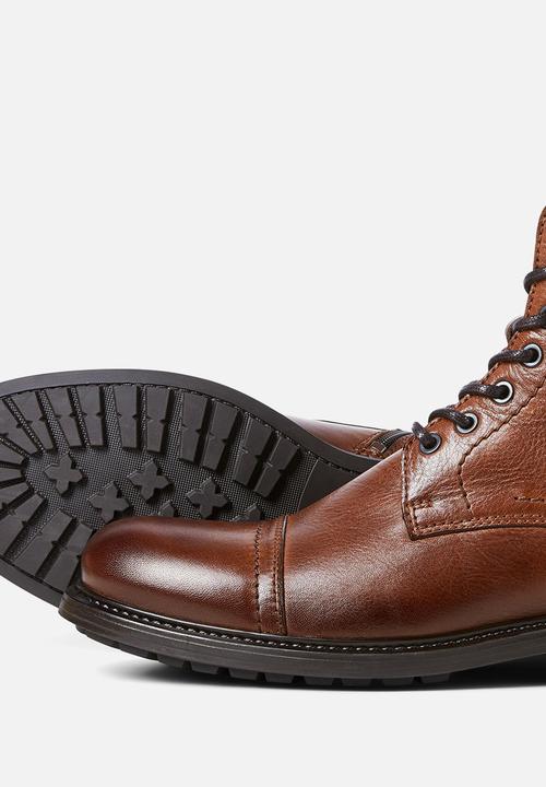 Jack & Jones - Shelby leather boot - cognac