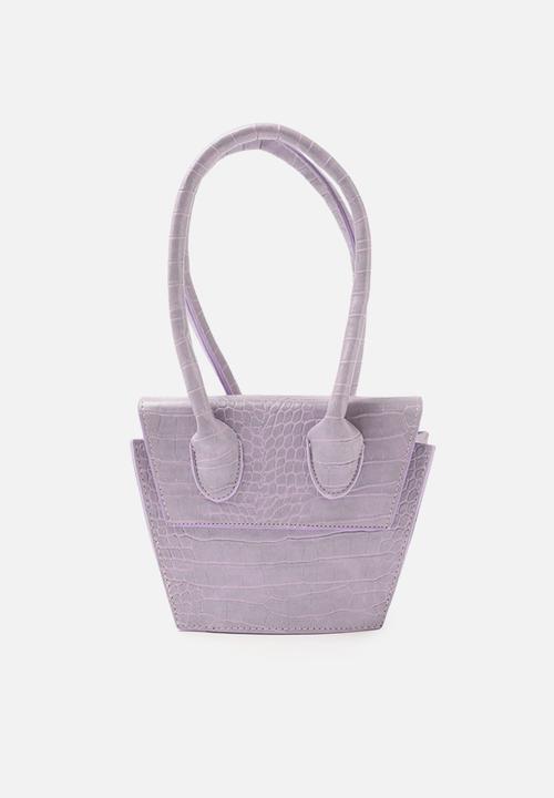 Trendyol - Faux croc trapeze shoulder bag - lilac