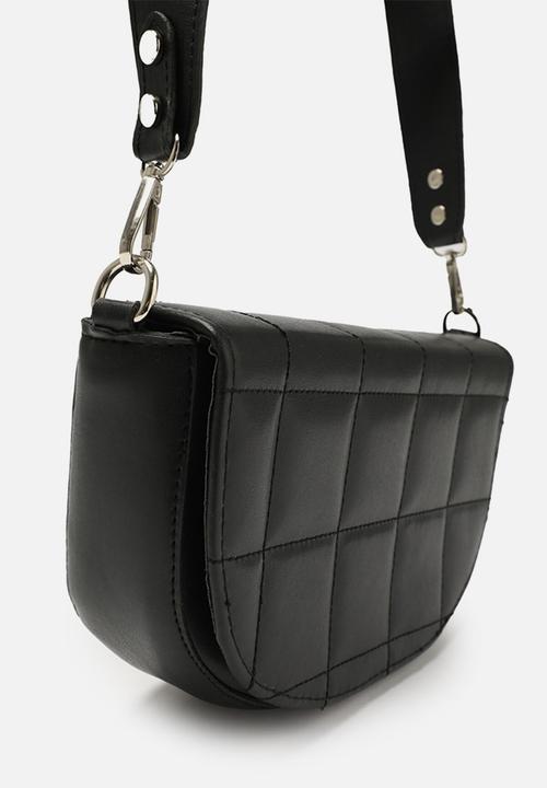 Trendyol - Square quilt half moon shoulder bag - black