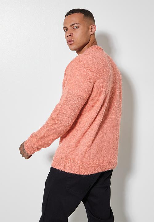 Superbalist - Regular fit textured boucle knit - peach