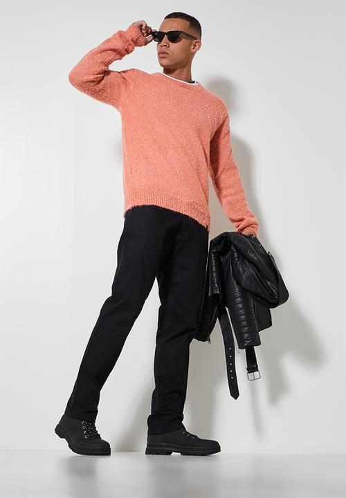 Superbalist - Regular fit textured boucle knit - peach