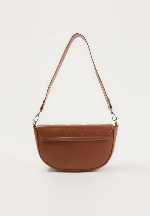Trendyol - Square quilt half moon shoulder bag - tobacco