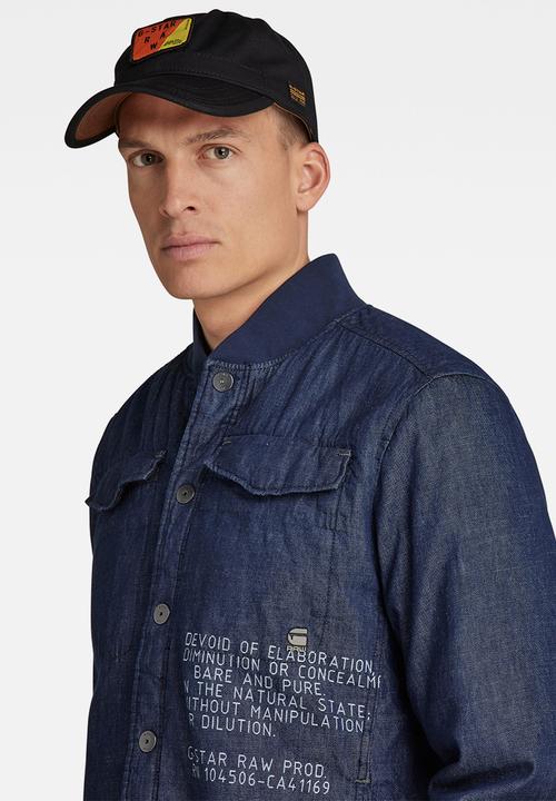 G-STAR - Bomber collar overshirt - rinsed