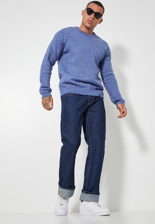 Superbalist - Regular fit textured boucle knit - blue