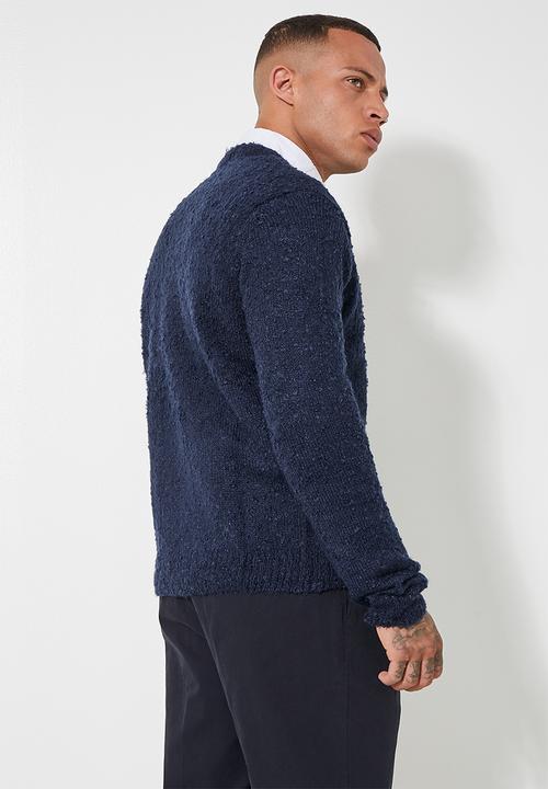 Superbalist - Regular fit textured boucle knit - navy