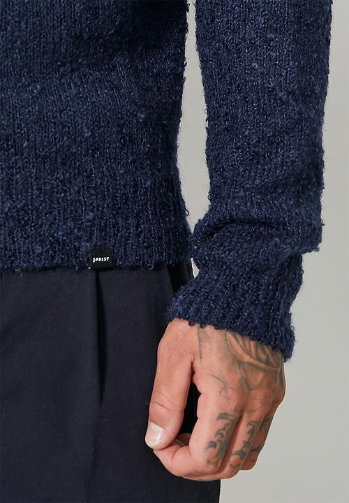 Superbalist - Regular fit textured boucle knit - navy