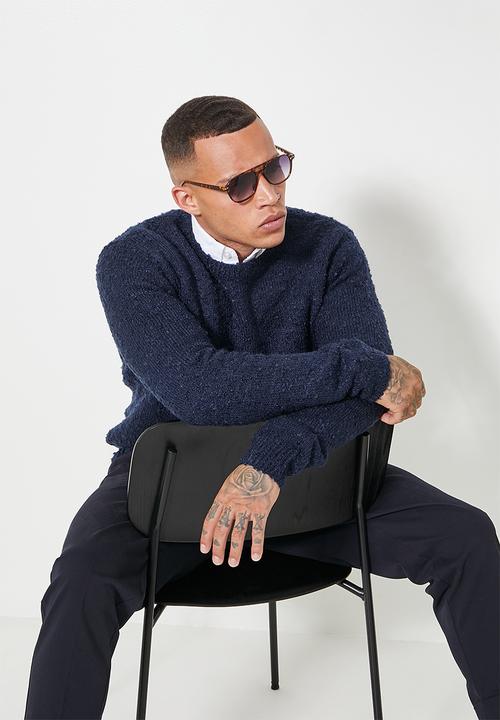 Superbalist - Regular fit textured boucle knit - navy