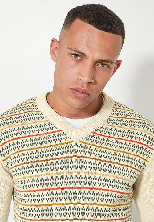 Superbalist - Slim fit pattern v-neck knit - multi