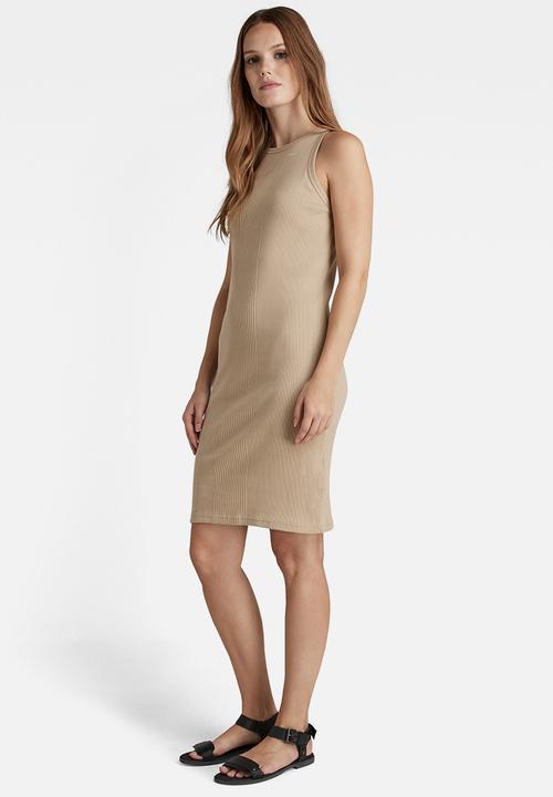 G-STAR - Engineered rib tank dress - westpoint khaki