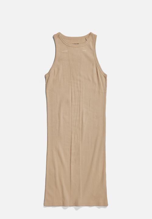 G-STAR - Engineered rib tank dress - westpoint khaki