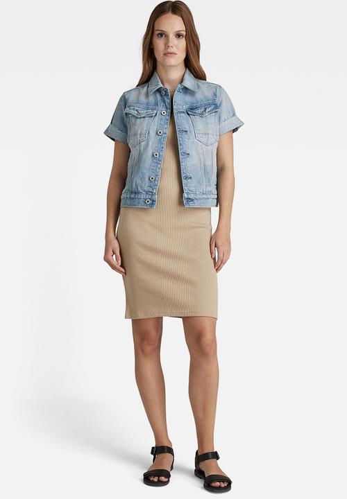 G-STAR - Engineered rib tank dress - westpoint khaki