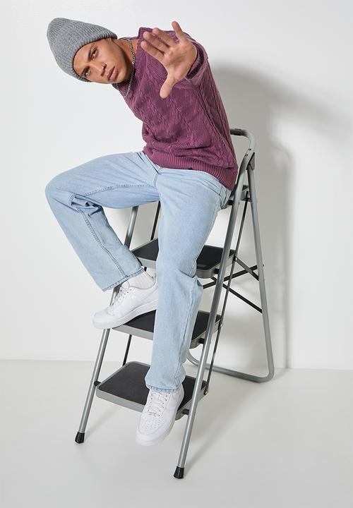 Superbalist - Regular fit cable knit - purple