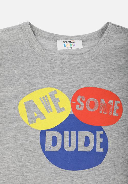 Trendyol - Awesome dude tee - grey