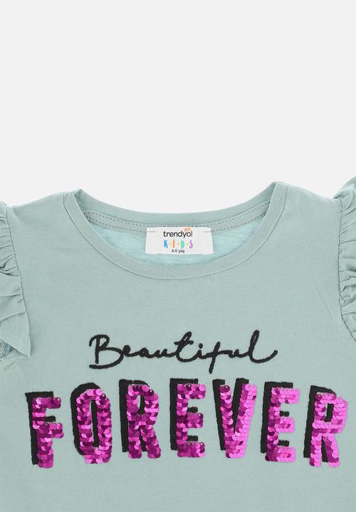 Trendyol - Beautiful forever tee - mint