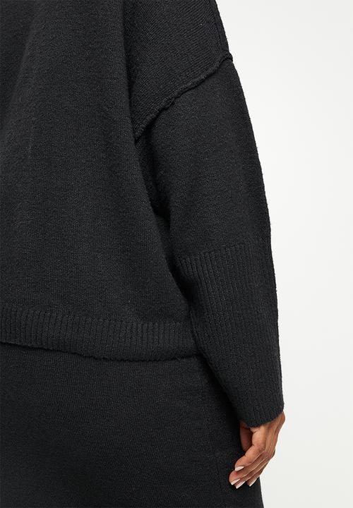 Missguided - Plus recycled seam front jumper co-ord - black