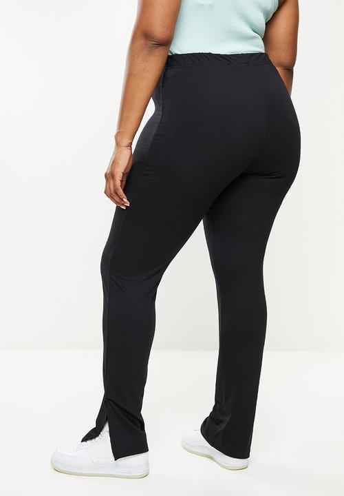 Missguided - Plus jersey split flare hem legging - black