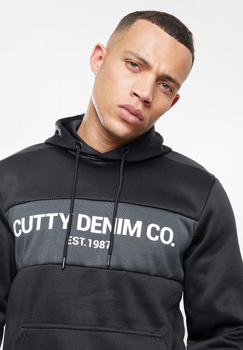 Cutty - Tucker regular fit hooded sweater - black & grey