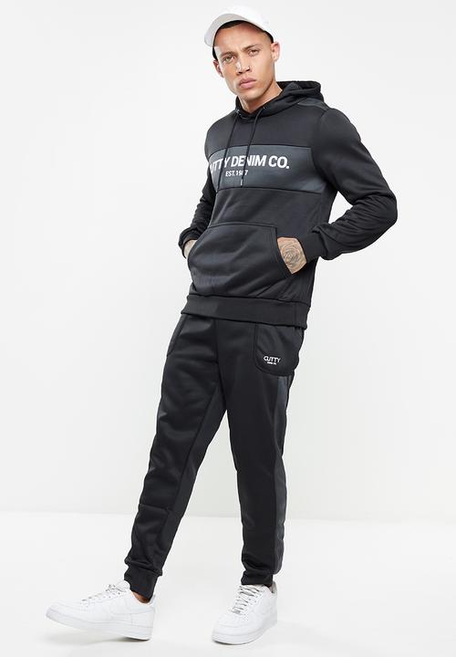 Cutty - Tucker regular fit hooded sweater - black & grey