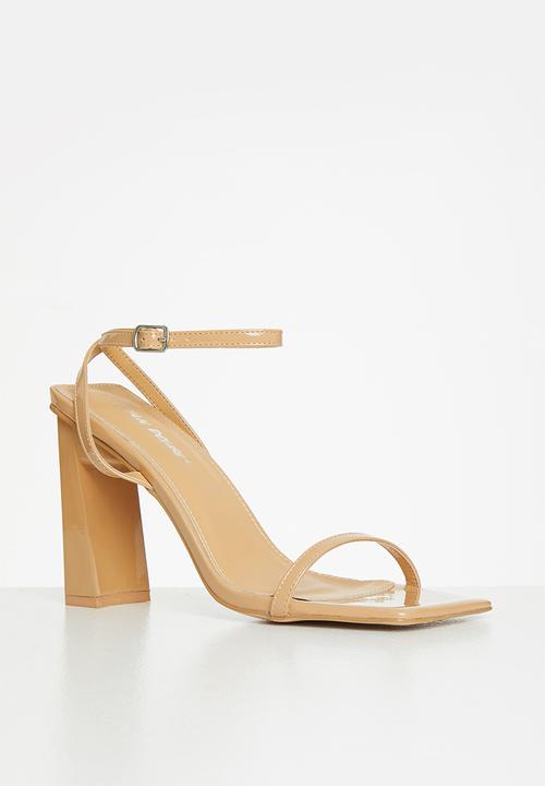 Public Desire - Charlotte square toe heel - camel patent