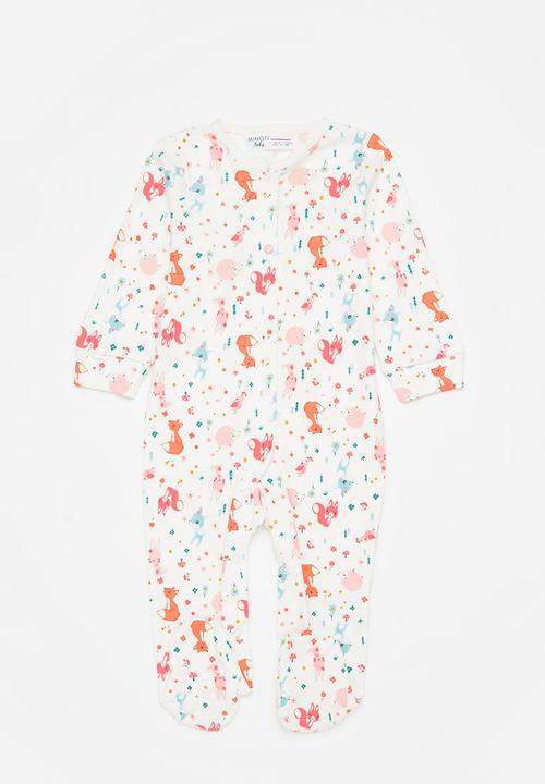 MINOTI - Basic 2-pack sleepsuits - pink & white 