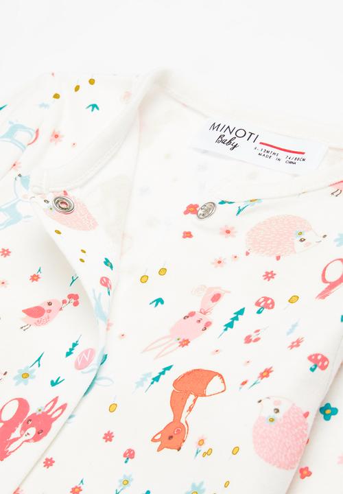 MINOTI - Basic 2-pack sleepsuits - pink & white 