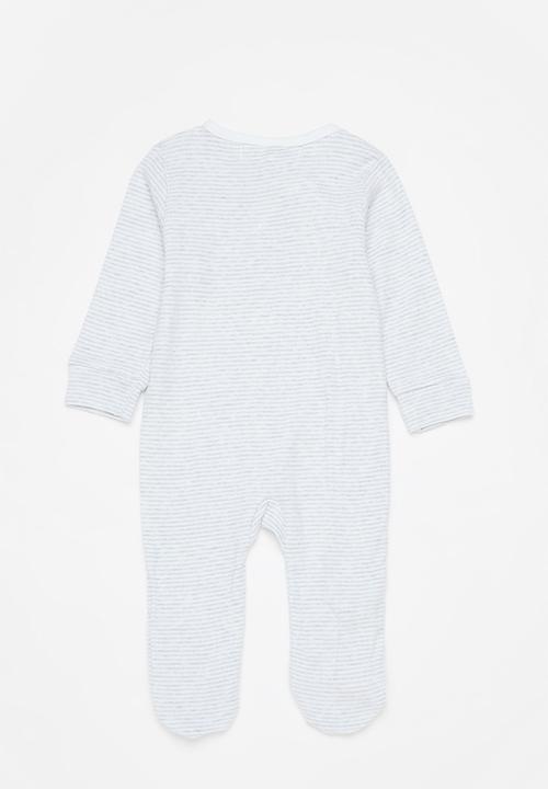 MINOTI - 2-pack baby sleepsuits - white & blue