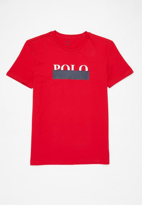 POLO - Boys printed short sleeve tee - red