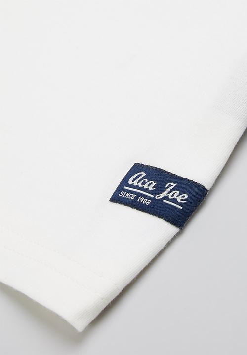 Aca Joe - Aca joe high square printed core crew tee - snow white