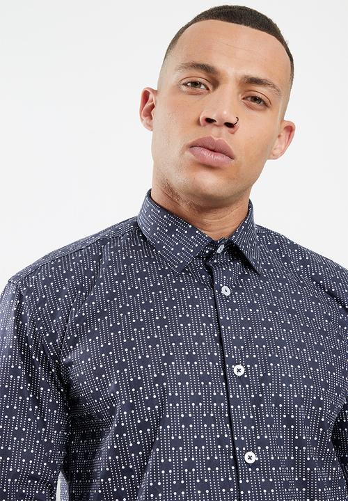 Ben Sherman - Spot print long sleeve shirt - marine