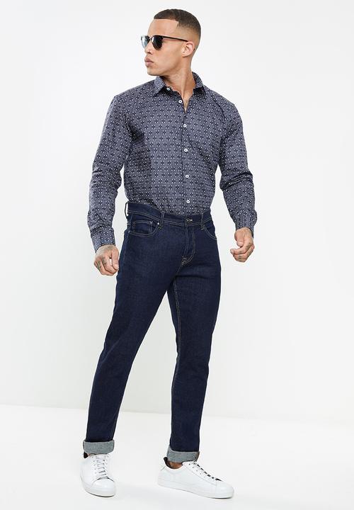 Ben Sherman - Spot print long sleeve shirt - marine