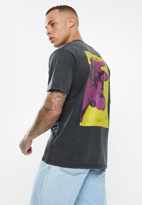 DC - Andy Warhol Cow Series Pocket T-Shirt  - Black acid