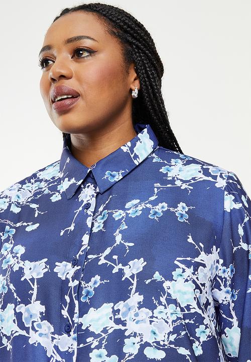 AMANDA LAIRD CHERRY - Plus sterkhorn dress - blue & white