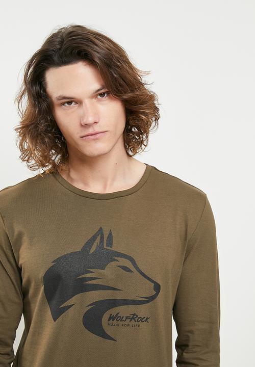 Wolf Rock - Wolfrock main long sleeve - dark army