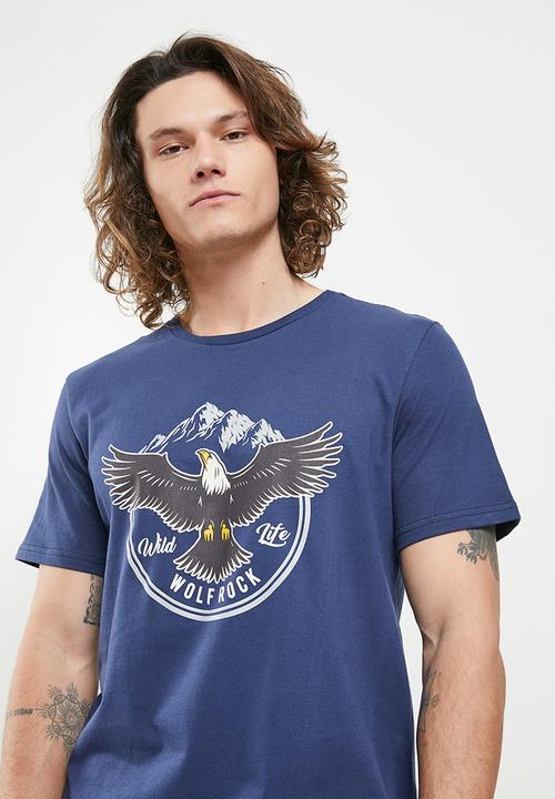 Wolf Rock - Open skies tee - navy