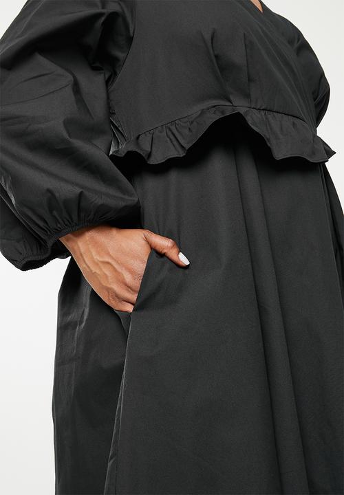 AMANDA LAIRD CHERRY - Plus nama dress - black poplin