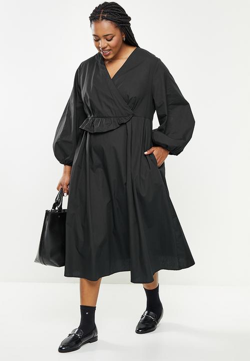 AMANDA LAIRD CHERRY - Plus nama dress - black poplin