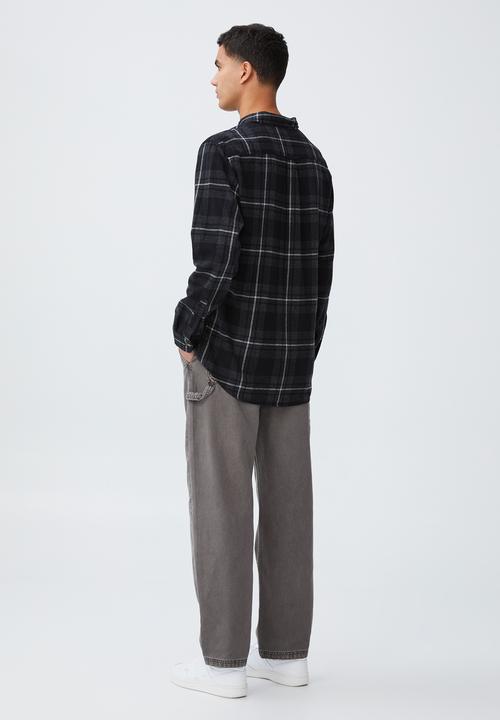 Cotton On - Camden long sleeve shirt - night 70s check