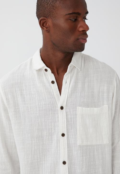Cotton On - Camden long sleeve shirt - vintage white cheesecloth