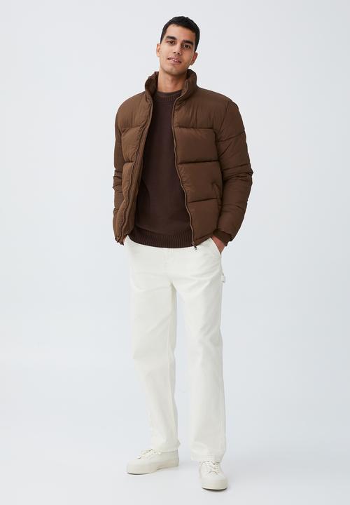 Cotton On - Essential recycled puffer - chocolate