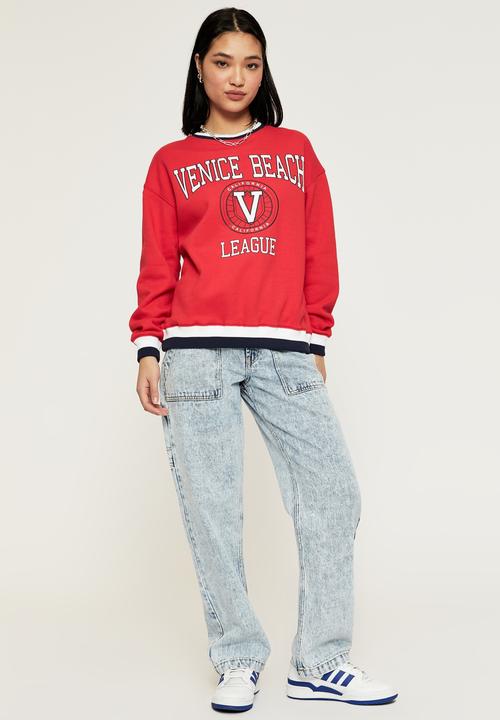 Supré  - Tonya oversized crew jumper - sporty red/venice beach