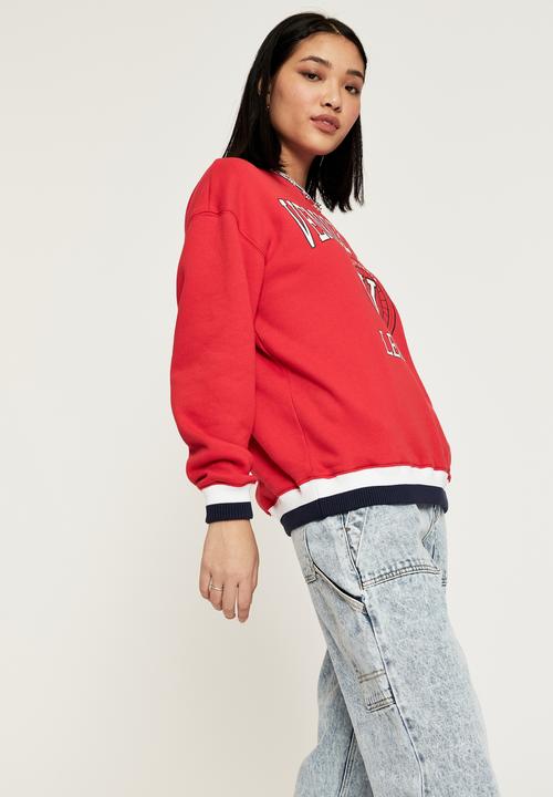 Supré  - Tonya oversized crew jumper - sporty red/venice beach