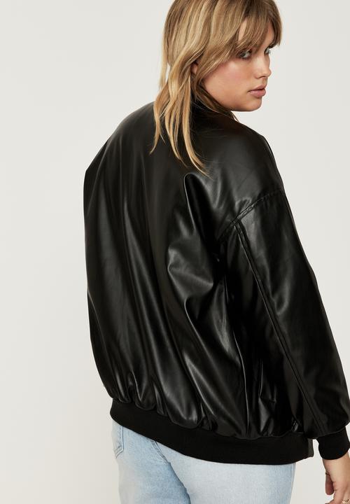 Supré  - Vegan leather classic bomber - black