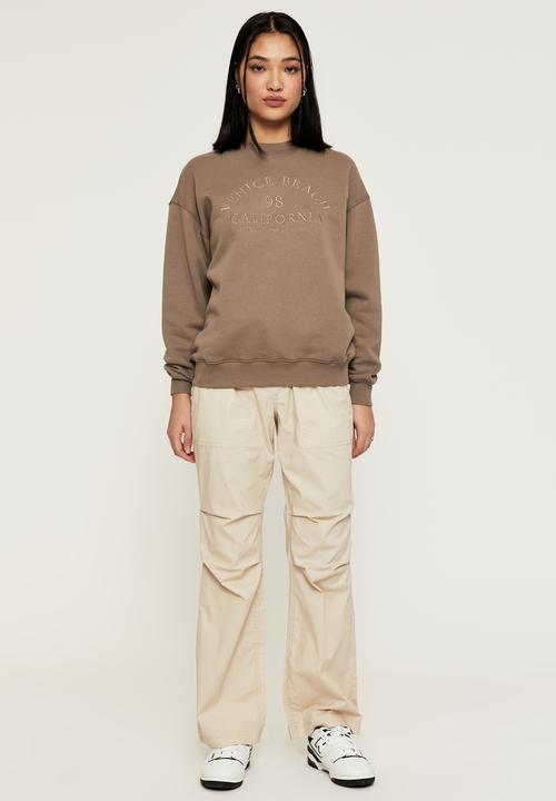 Supré  - Tonya oversized crew jumper - mink brown/98