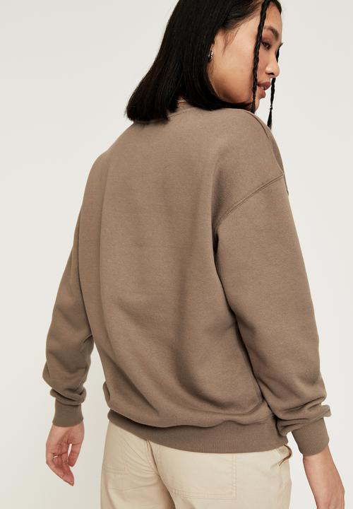 Supré  - Tonya oversized crew jumper - mink brown/98