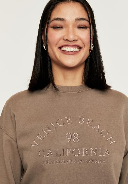 Supré  - Tonya oversized crew jumper - mink brown/98