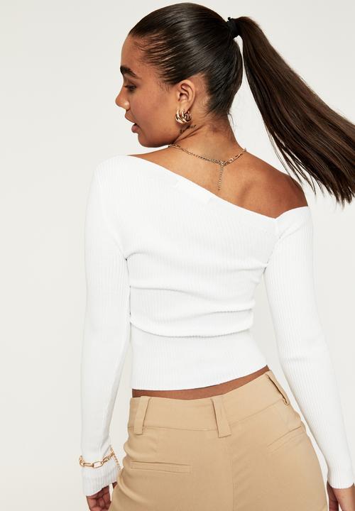 Supré  - Eva off shoulder knit top - white
