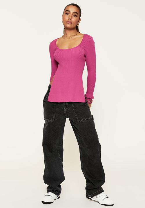 Supré  - Dani split hem knit top - magenta
